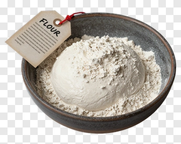 Bowl Of Flour With Tag PNG