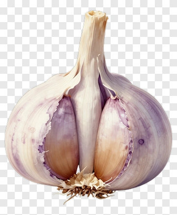 Garlic Bulb With Split Cloves PNG