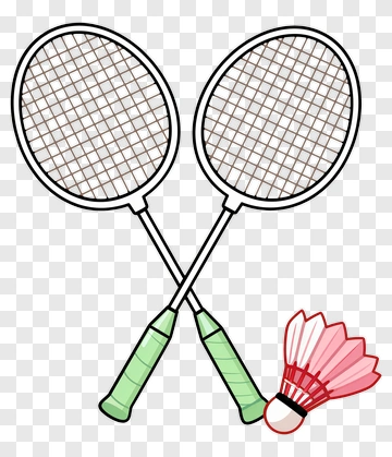 Badminton Rackets And Shuttlecock PNG