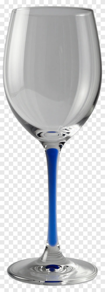 Elegant Wine Glass With Blue Stem PNG
