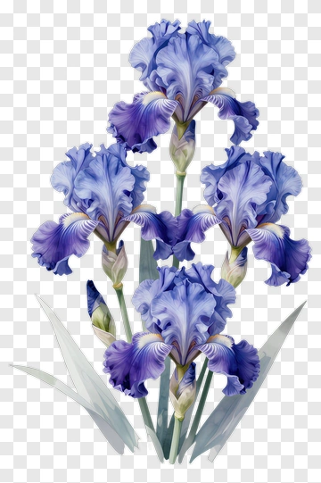 Colorful Iris Flower Arrangement PNG