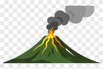 Volcano Erupting With Lava And Smoke PNG