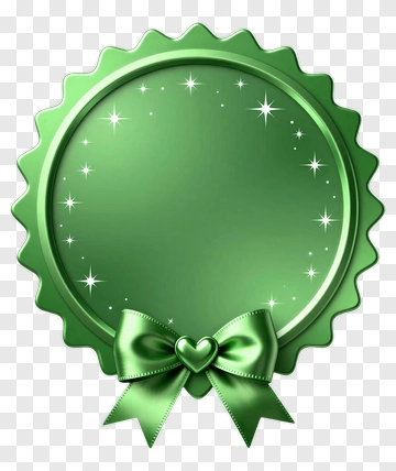 Green Award Ribbon With Stars PNG