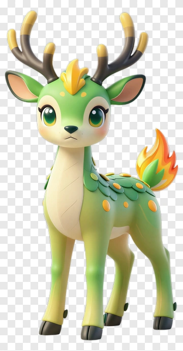 3D Cartoon Deer Character PNG