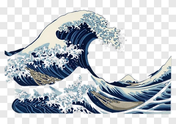 Wave Illustration In Blue And White PNG