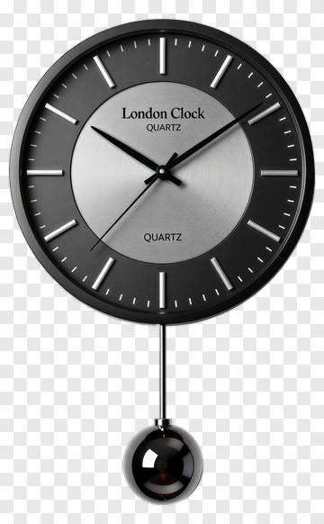 Modern Wall Clock With Pendulum PNG