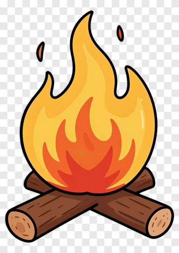 Cartoon Campfire Flame PNG