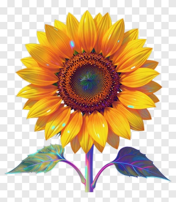 Colorful Sunflower PNG