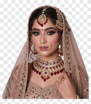 Bridal Portrait With Traditional Jewelry PNG
