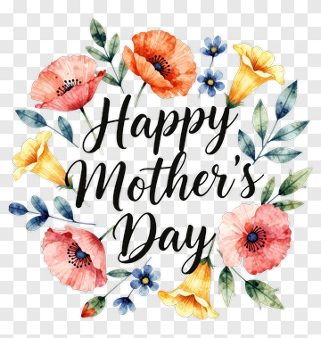 Happy Mother's Day Floral Arrangement PNG