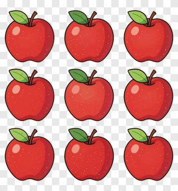 Red Apples With Green Leaves PNG