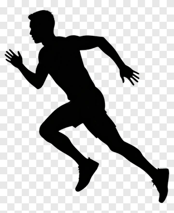 Silhouette Of A Running Man PNG
