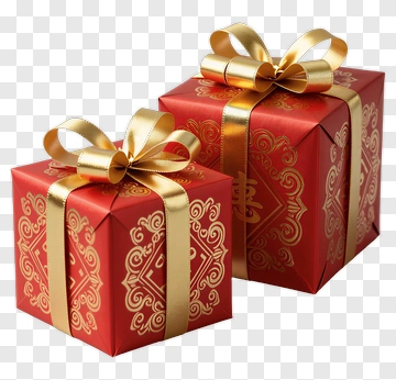Red Gift Boxes With Gold Ribbons PNG