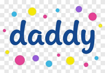 Daddy Text With Colorful Dots PNG