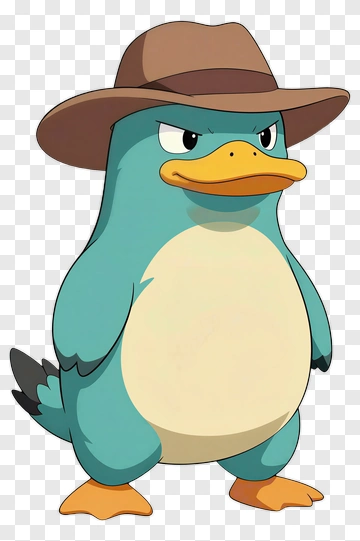 Cartoon Platypus Wearing A Hat PNG