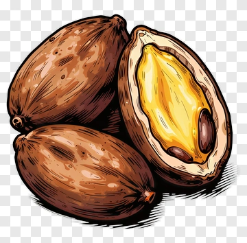 Cocoa Pod With Opened Shell And Seeds PNG