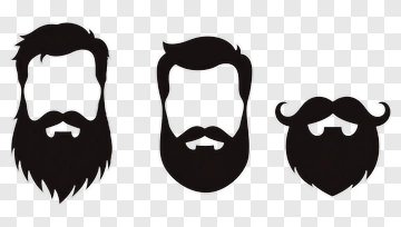 Beard Styles Silhouette Collection PNG