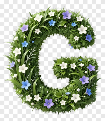 Floral Letter G PNG