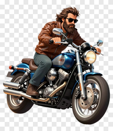Man Riding A Motorcycle PNG