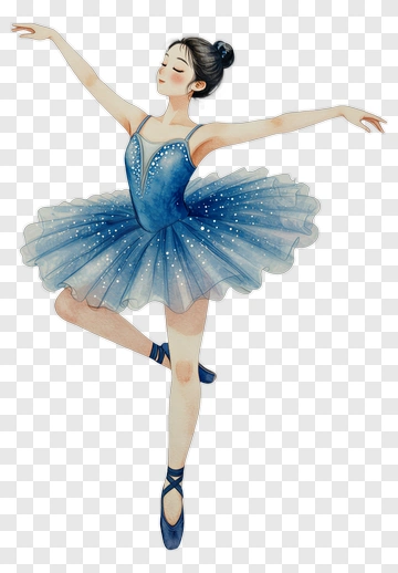 Ballet Dancer In Blue Tutu PNG