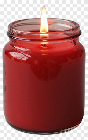 Red Candle In Glass Jar PNG