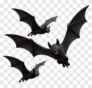 Cartoon Bats Flying PNG