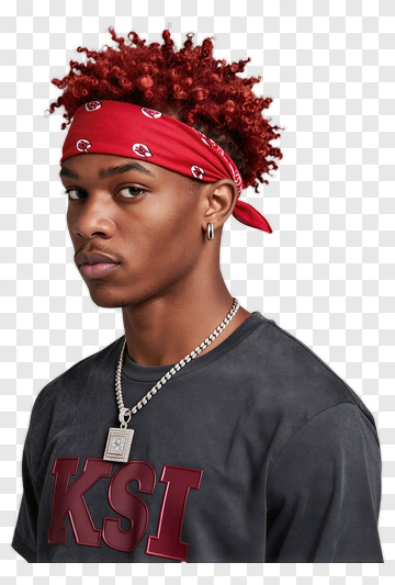 Young Man With Red Hair And Bandana PNG