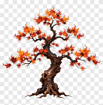 Colorful Tree With Autumn Leaves PNG