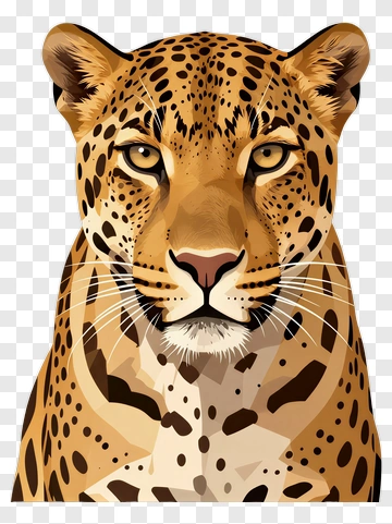 Cartoon Leopard Face PNG