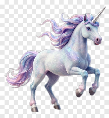 3D Unicorn With Colorful Mane PNG