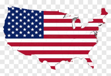 United States Map With American Flag Design PNG