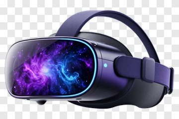 Virtual Reality Headset With Cosmic Display PNG