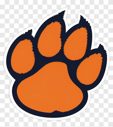 Orange Paw Print Sticker PNG