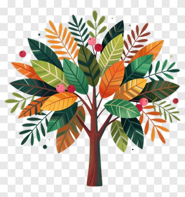 Colorful Tree With Autumn Leaves PNG