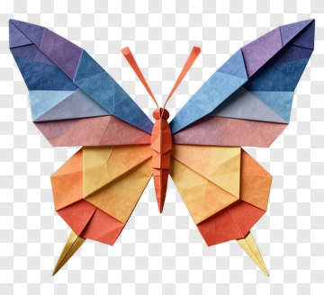 Colorful Origami Butterfly PNG