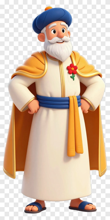 Cartoon Character Wearing Traditional Robes PNG
