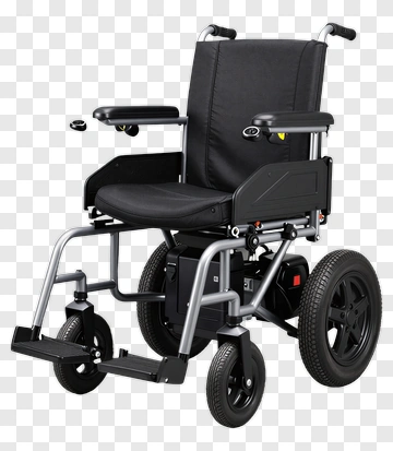 Electric Wheelchair With Black Upholstery PNG