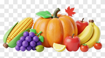 Colorful Fruit And Vegetable Arrangement PNG