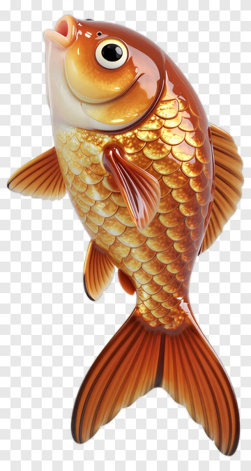 Realistic Goldfish With Detailed Scales PNG