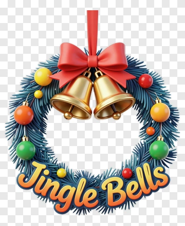 Christmas Wreath With Jingle Bells PNG