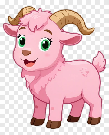 Cartoon Pink Goat PNG