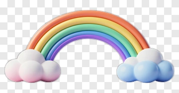 Colorful Rainbow With Clouds PNG