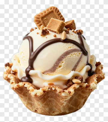 Ice Cream Sundae In A Waffle Cone PNG
