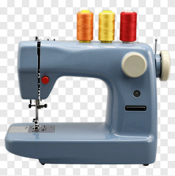 Sewing Machine With Spools Of Thread PNG