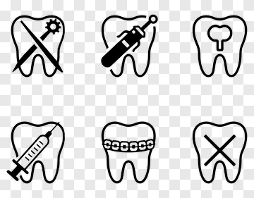 Dental Icons Representing Various Treatments PNG