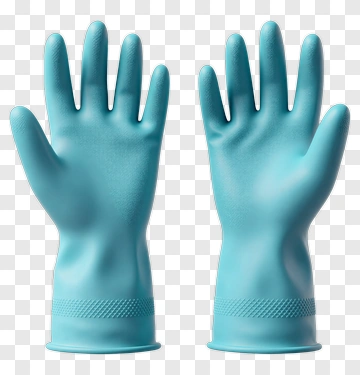 Blue Rubber Cleaning Gloves PNG