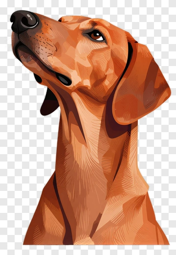 3D Dog Looking Up PNG
