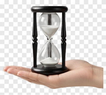 Hand Holding A Black Hourglass PNG