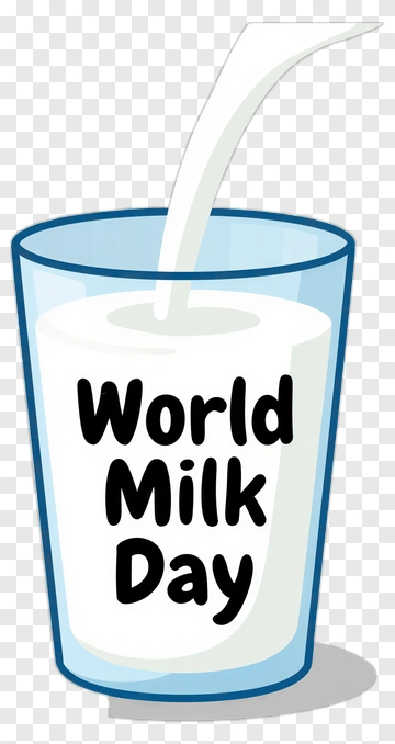 World Milk Day Celebration With A Glass Of Milk PNG