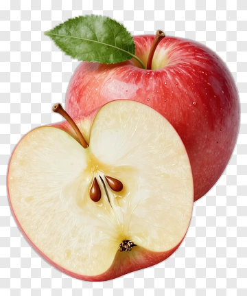 Red Apple With A Slice PNG